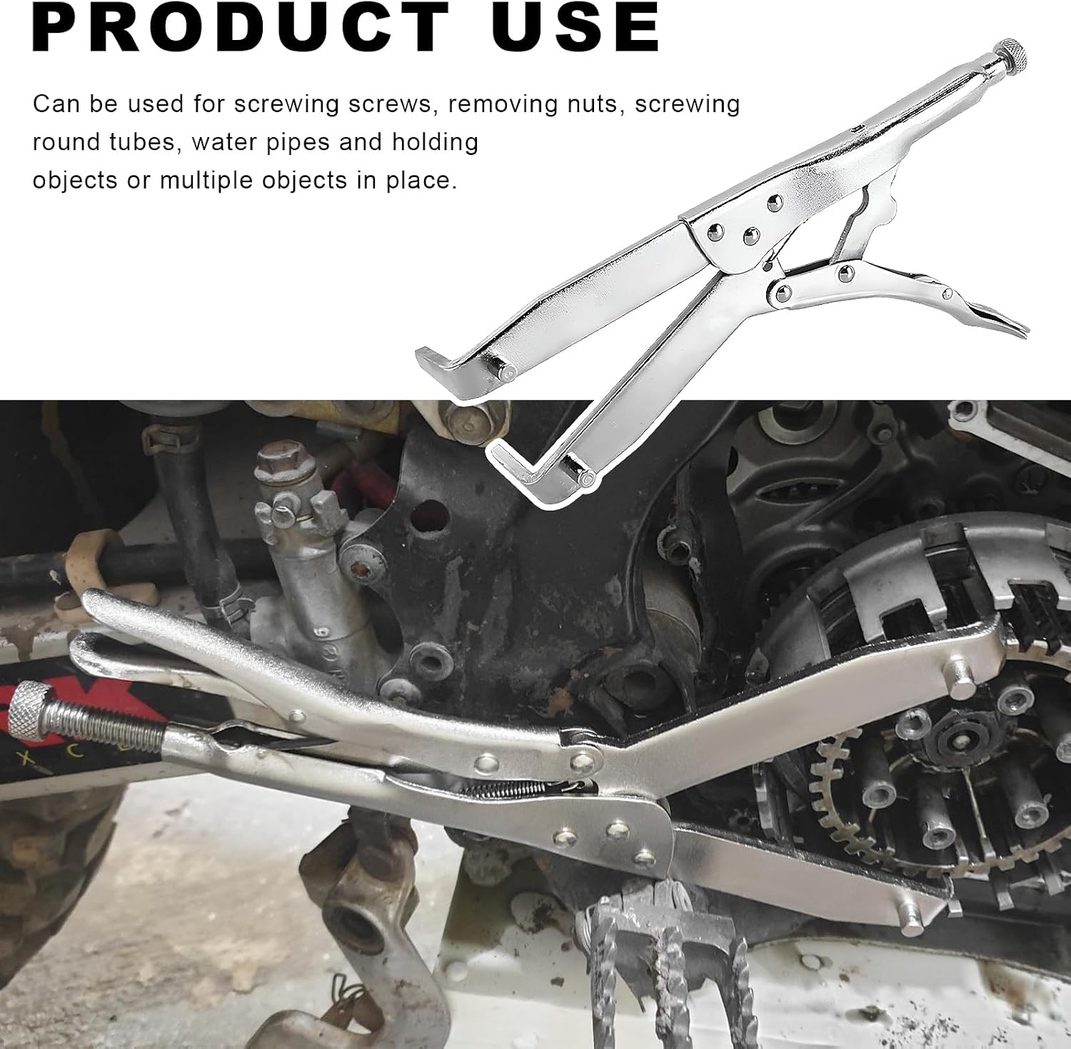 Clutch Holding Tool, Adjustable Carbon Steel Motorcycle Clutch Hub Basket Holder, Heavy Duty Clutch Flywheel Holder Universal for ATVs UTVs Dirt Bikes, Motorcycle Accessories