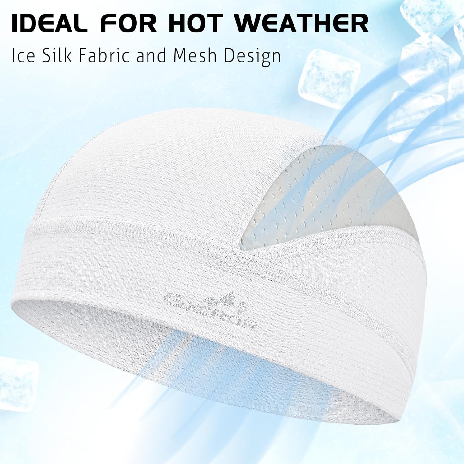 GXCROR Cooling Skull Cap for Men Women Sweat-Wicking Breathable Mesh Liner for Helmets, Summer Cycling Motorcycle - Image 2