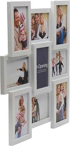 Miniatura 2 de Melannco Marco de collage de fotos de 18 x 18 pulgadas, con 9 aperturas, muestra cuatro fotos de 4 x 6 pulgadas y cinco fotos de 6 x 4 pulgadas,