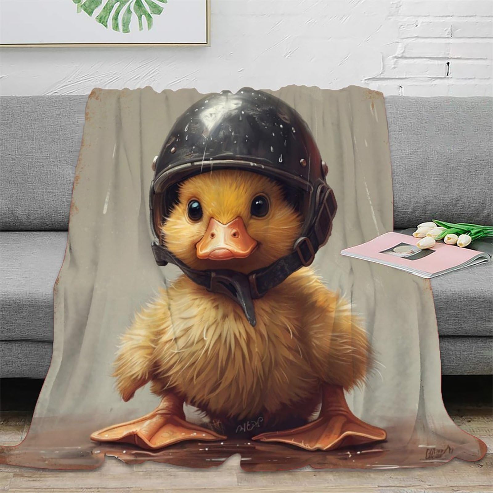 Couverture de voyage canard en microfibre douce 150x200cm pour canapé