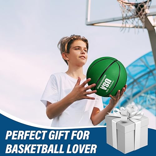 Miniatura 7 de Libima Juego de 12 pelotas de baloncesto de goma de Navidad, tamaño oficial a granel con inflador, bolas de calle multicolor, juego de bolas de