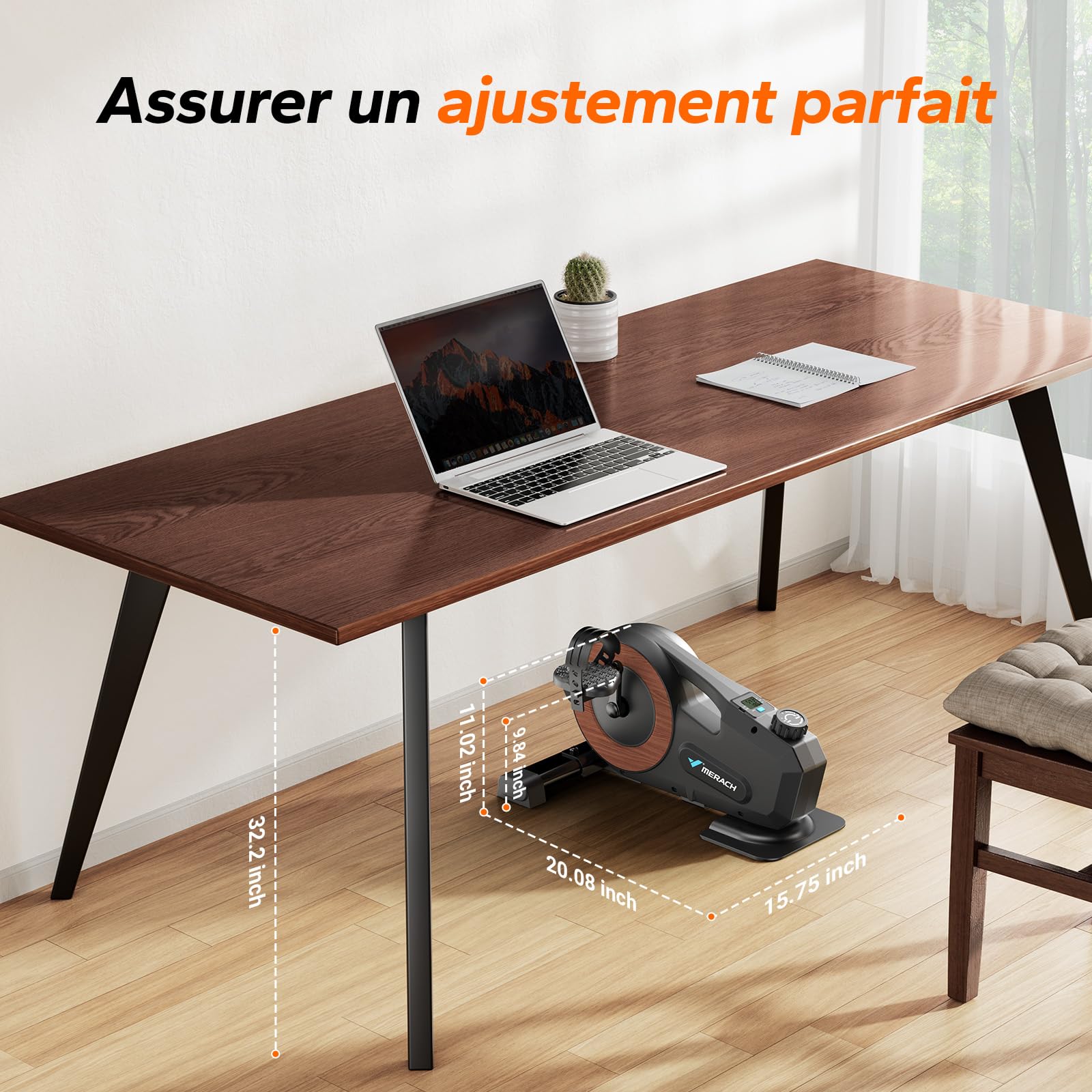 MERACH Pedalier D'Appartement,Mini Vélo D'Appartement,Vélo Bureau Maison Extra Silencieux avec écran LCD et 8 Niveaux de Résistance Magnétique Intelligente pour Bras et Jambes
