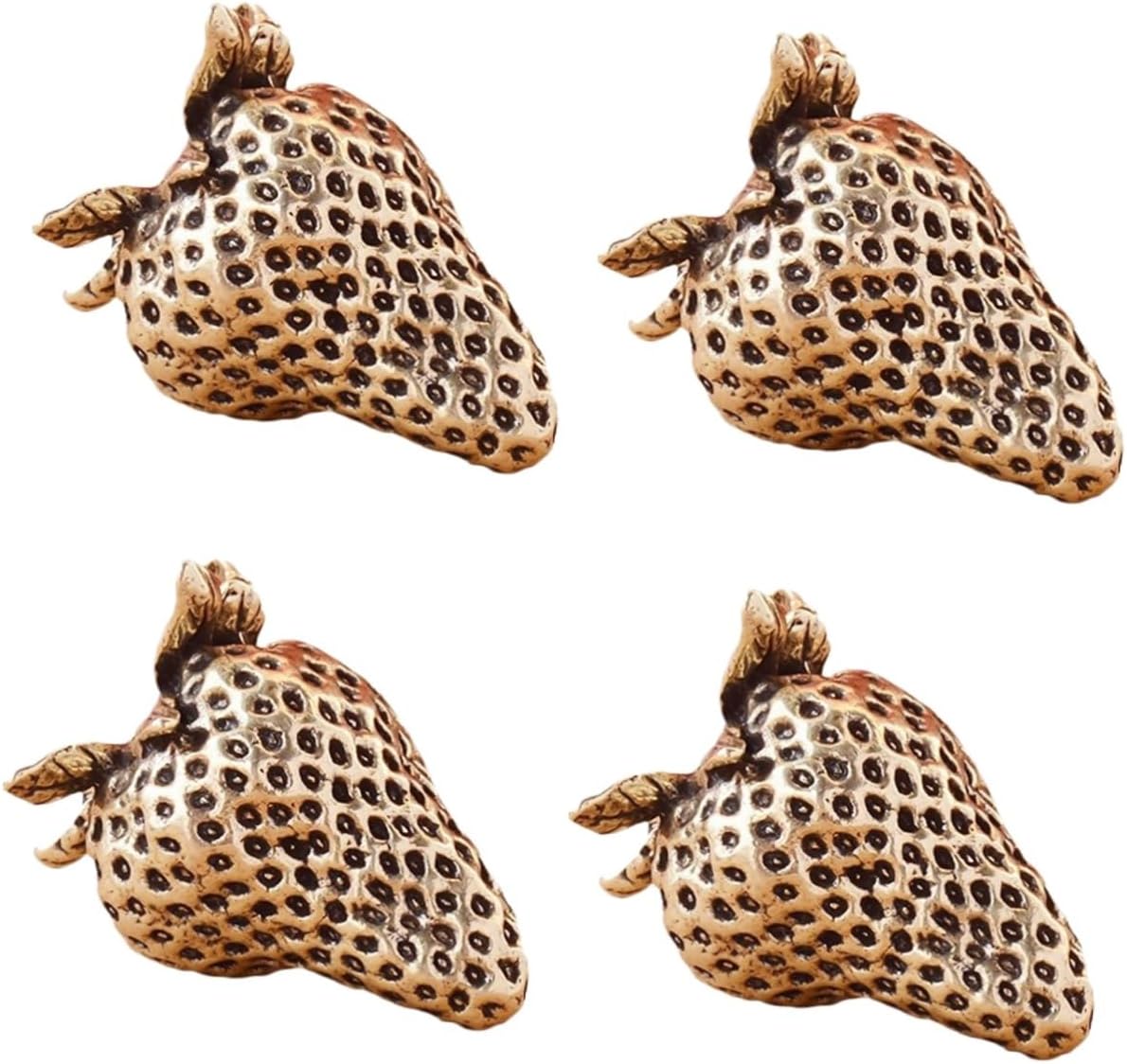 PRETYZOOM 4pcs Strawberry Decor Brass Craft Figurine Home Adornment for Living Room Dining Room Desktop