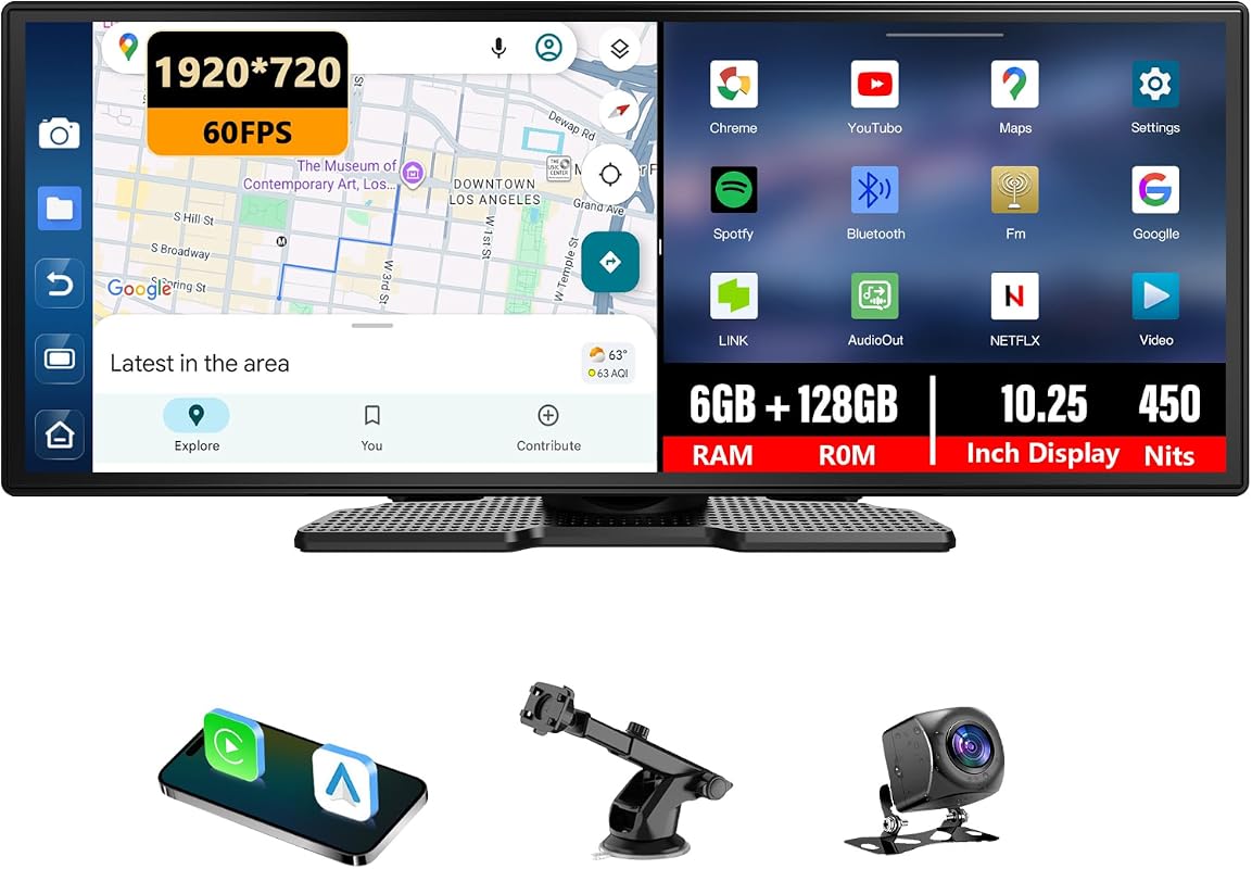 10.25″ CarPlay Screen with Dashcam and A