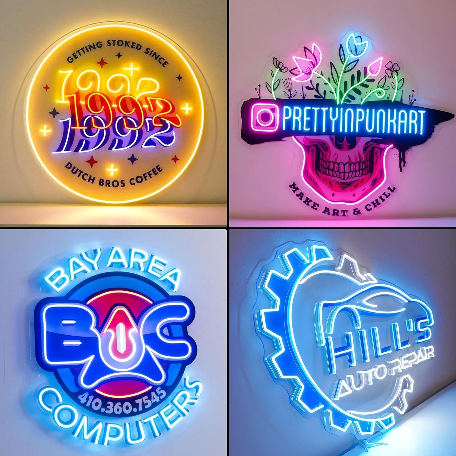Custom Logo Neon Sign for Business, Personalized UV Printed Light up Sign, Dimmerable Customized Neon Light for Home Backdrop Business Company Wall Decor Shop Bar Party