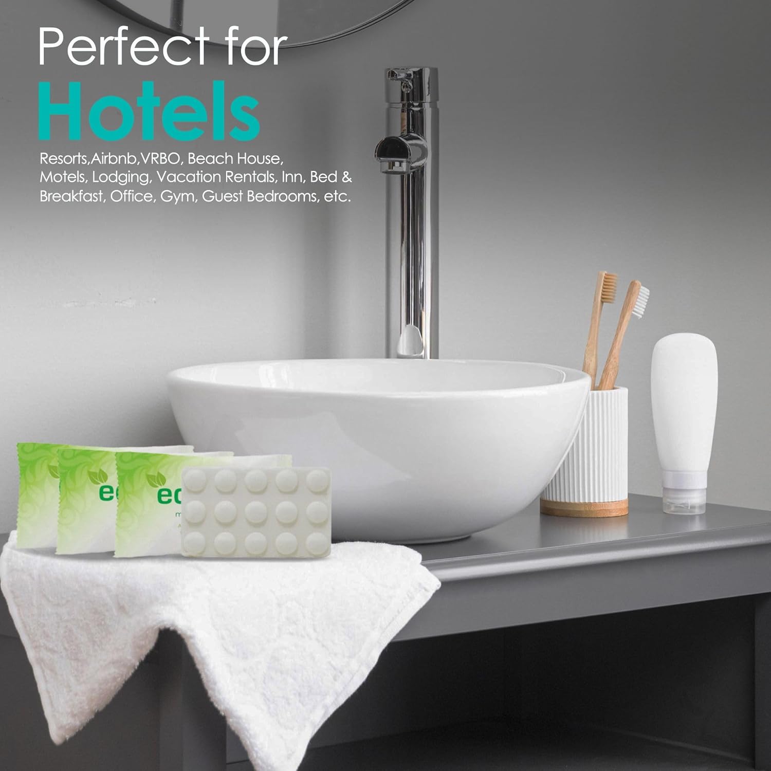 Ecorite Massage Bar 1.5oz/42gm (clear frosted sachet) Hotel Amenities, 288/case