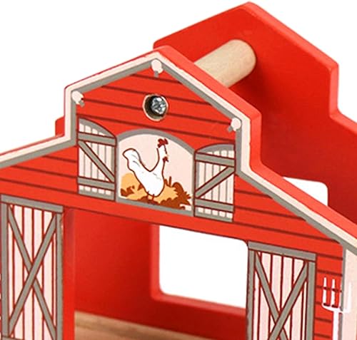 Miniatura 3 de Gazechimp Juguete de construcción de madera, accesorios de pista de tren, regalos para niños y niñas, casa de pollo
