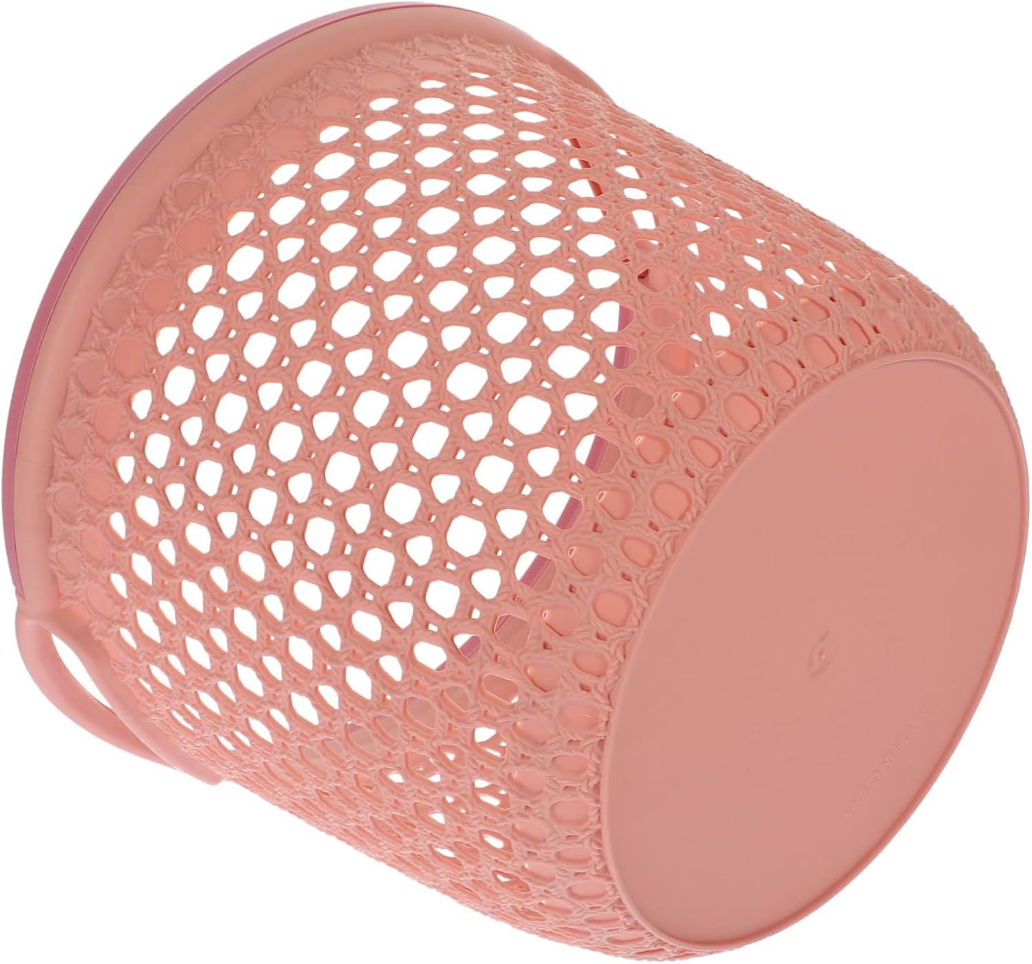 Hollow Laundry Hamper Medium Portable Dirty Clothes Basket with Ventilated Design for Bedroom Bathroom Storage and Organizer in Light Pink