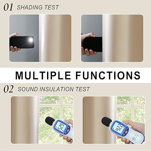 Miniatura 4 de XWZO Paneles de cortina 100 % opacos, cortinas de forro negro con aislamiento térmico, cortinas reductoras de ruido y bloqueo de calor para ventanas
