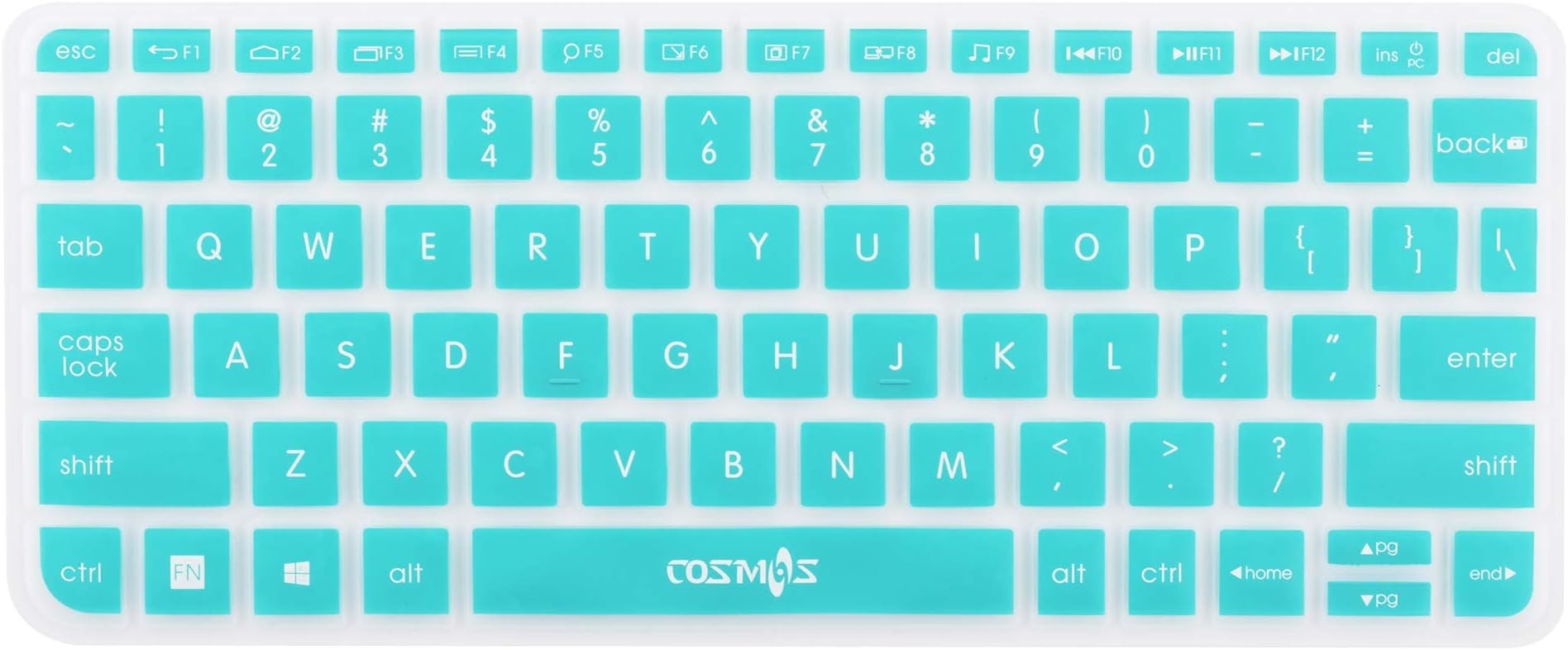 Ultra Thin Silicone Soft Keyboard Cover Skin Compatible with Logitech Wireless Touch Keyboard K400 Plus (Not for Old Version K400 & K400r) (Aqua Blue)