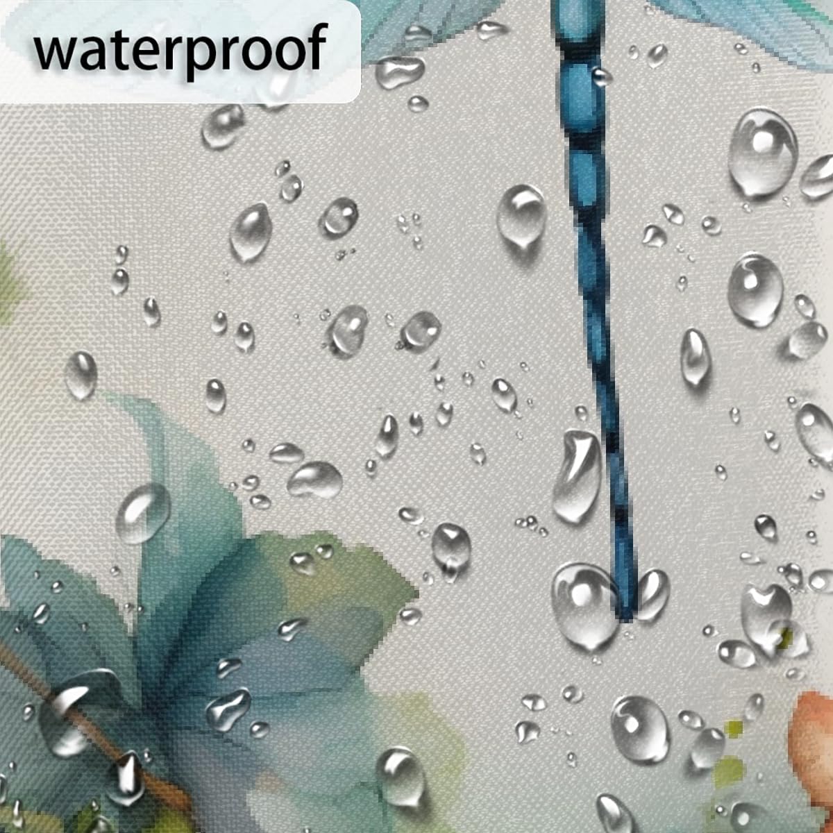 Shower Curtain with Hooks, Dragonfly Wreath Waterproof Polyester Fabric Shower Curtains 60" x 72" Machine Washable for Bathroom Bathtubs Decor Home