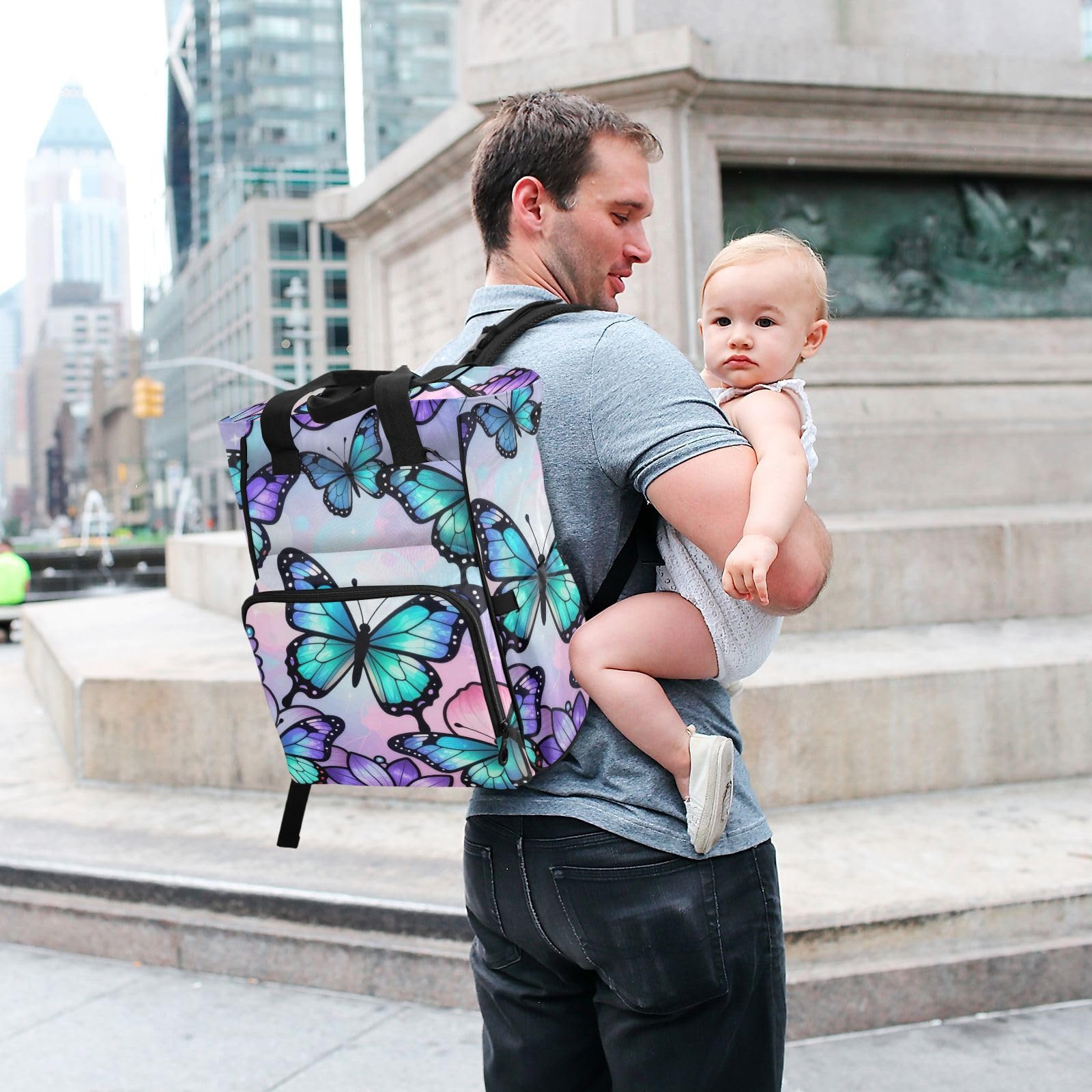 Baby Bags For Mama Butterflies - Vitrales morados