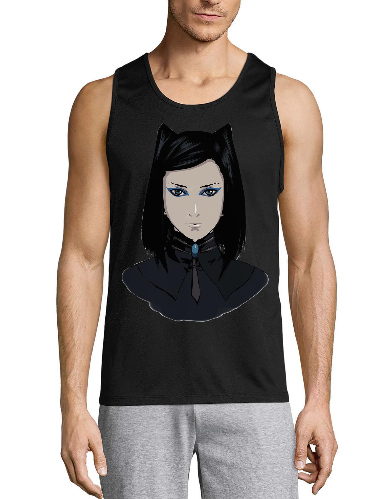 Camiseta de tirantes Anime 26 de algodón negro que evita el calor 3