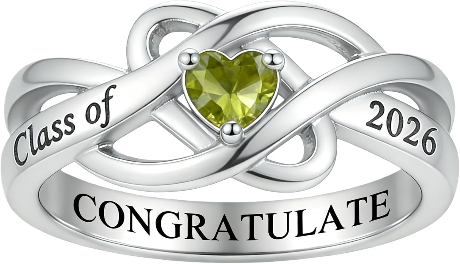 Class Rings for Women High School and College Graduates, 925 Sterling Silver Graduation Ring Personalized, High School Ring for Women 2026, Birthstone Women's Class Rings Customized