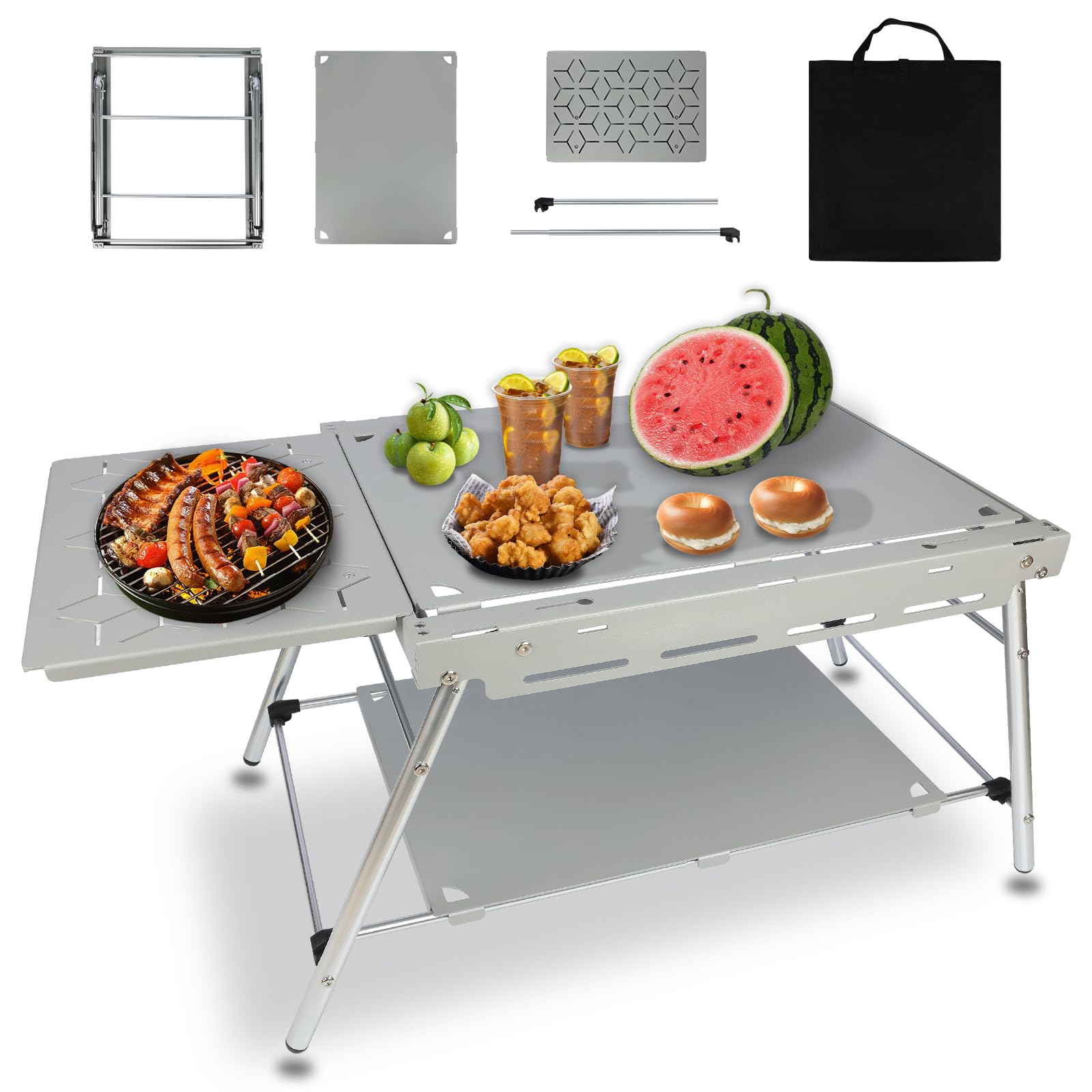 supregear Tavolo Pieghevole da Campeggio Outdoor, Telaio in Lega di Alluminio Leggero con Borsa da Trasporto Oxford Durevole, Facile da Montare e Design Pieghevole, Ideale per Giardino, Cena