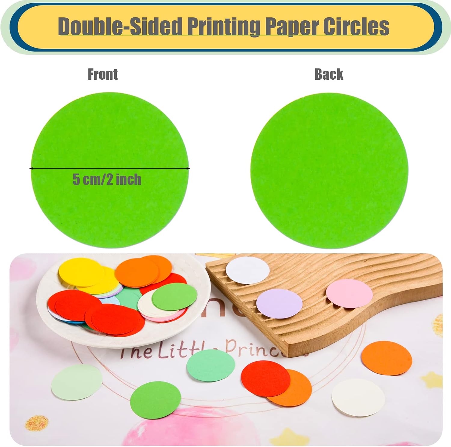 600 Pcs 2 Inch Round Cutouts Paper Circles Assorted Color Round Cut-Out Accents Construction Paper Circles Shape Die Cuts for DIY Craft Project Classroom Bulletin Board Decorations