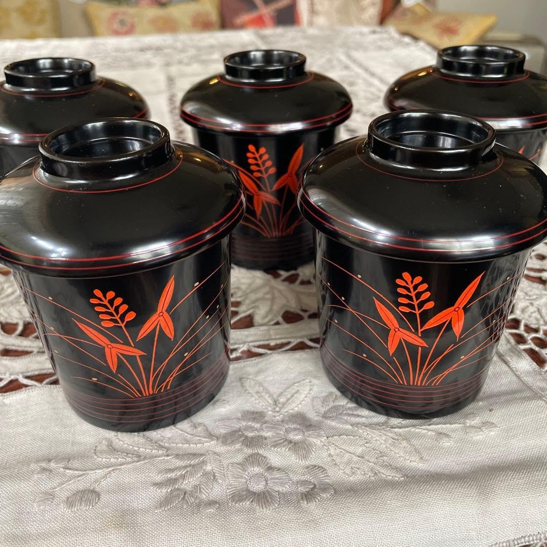 お椀 小吸物椀 箸洗い 天然木 漆器 五脚揃いお椀 小吸物椀