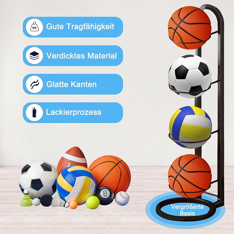 gvivej Függőleges Labdatartó Állvány Kosárlabda Futball Röplabda Tároláshoz