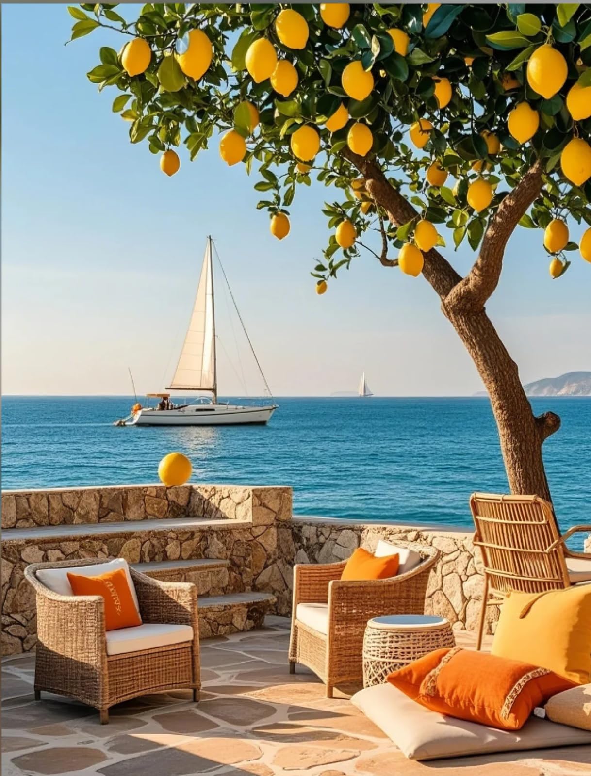 Stithej Pre-Printed Cross Stitch Kit Lemon Trees 11CT for Adults Beginners