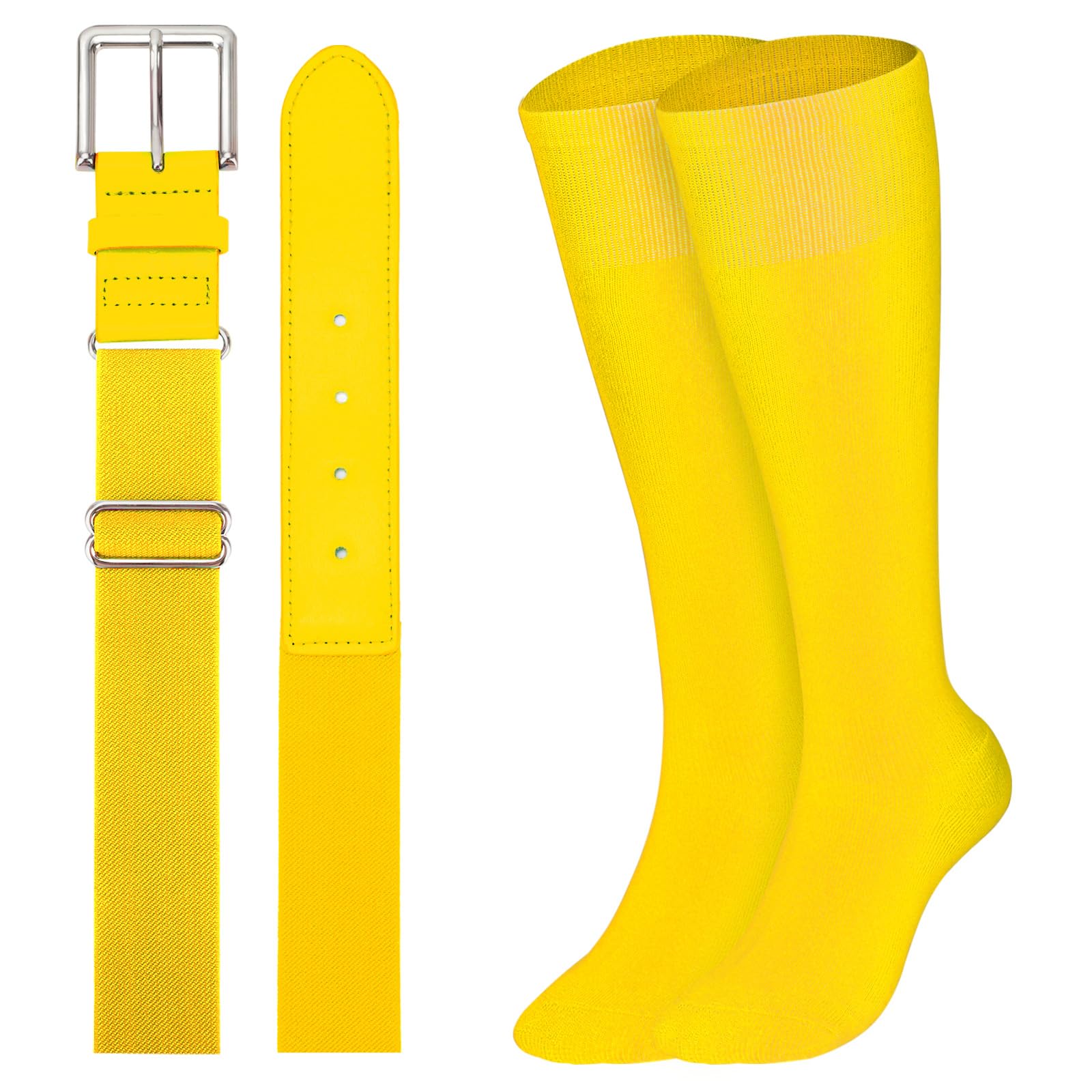XZQTIVE Baseball Softball Socks and Baseball Softball Belt Combo Set Knee-High Soccer Socks for Kids Youth Adult
