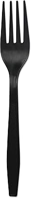 Boardwalk Forkhwppbla Heavyweight Polypropylene Cutlery, Fork, Black, 1000/Carton