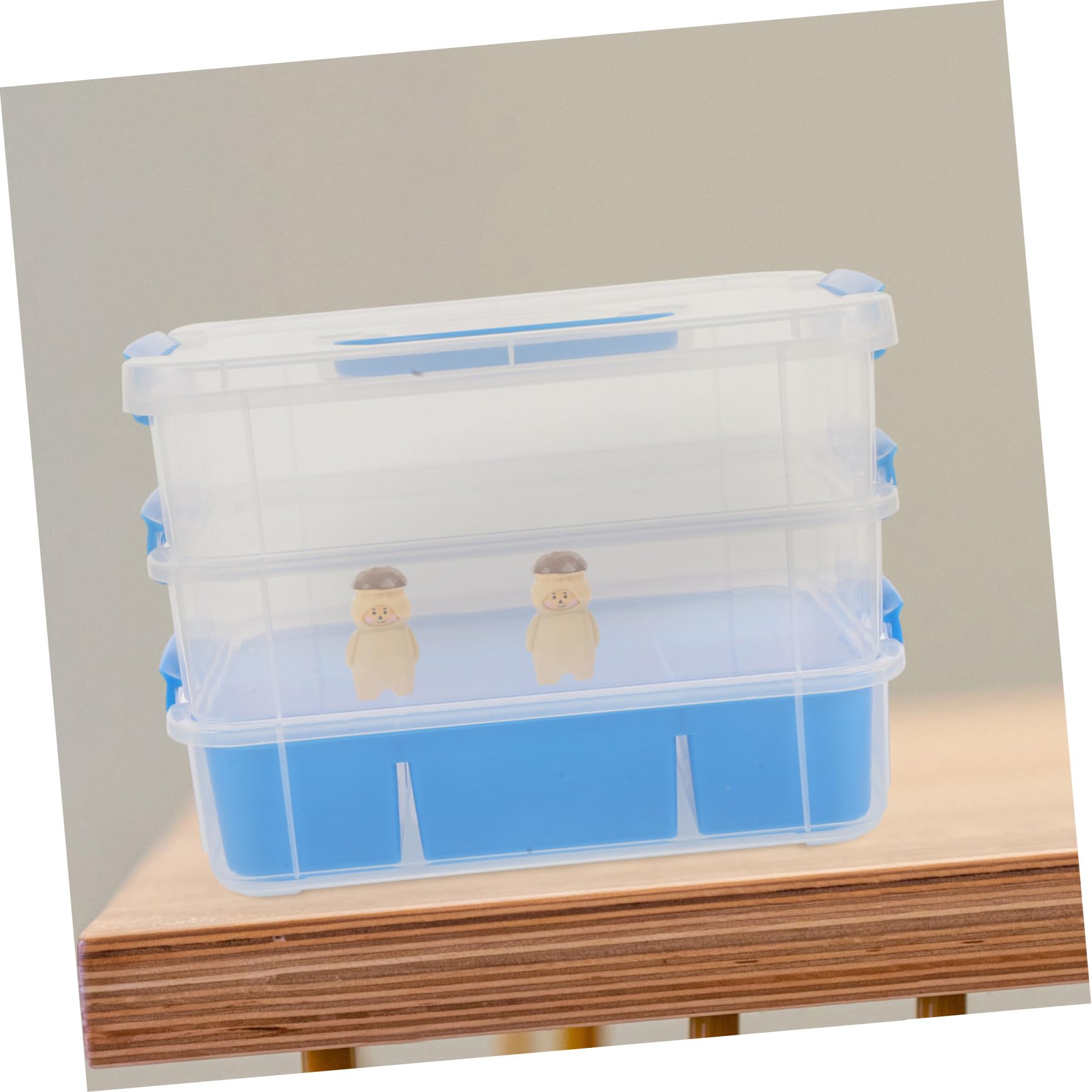 Stapelbare Kunststoff aufbewahrungsbox mit Fächern Vielseitiger für Bastelbedarf Puzzles und Kleinteile Robust und Transparent für Schule und Zuhause