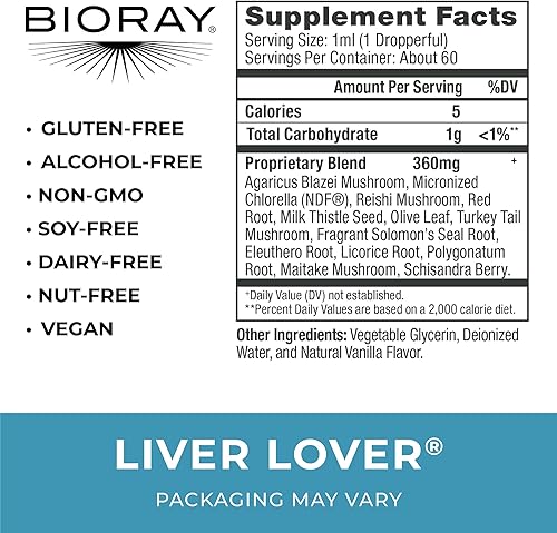 Miniatura 2 de BIORAY Daily Liver Lover - 2 onzas líquidas - Soporta el hígado y las glándulas suprarrenales - Sin OMG, vegano, sin gluten