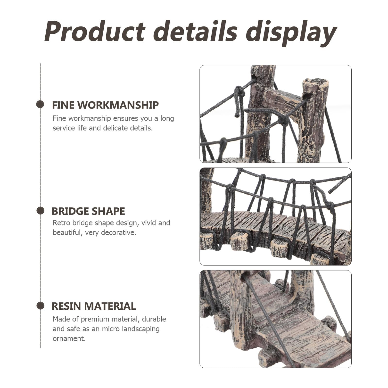 Mipcase 2 Pcs Décoration Miniature de Pont Accessoire de Paysage Miniature pour Jardin Résine Design Élégant et Délicat Léger à Poser et Déplacer