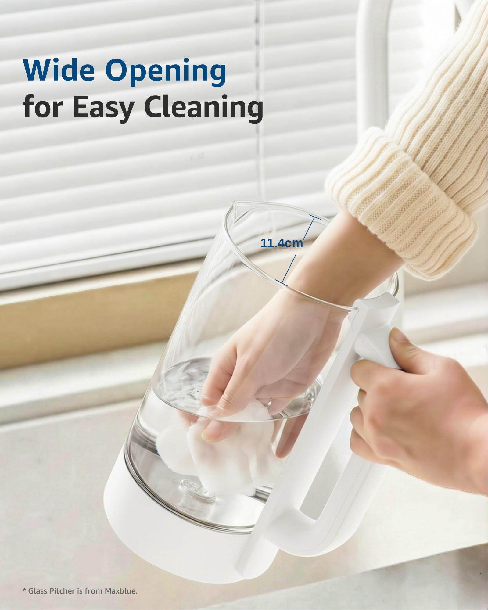 Maxblue GPWD-W Carafe en Verre, Compatible avec Waterdrop M6SL