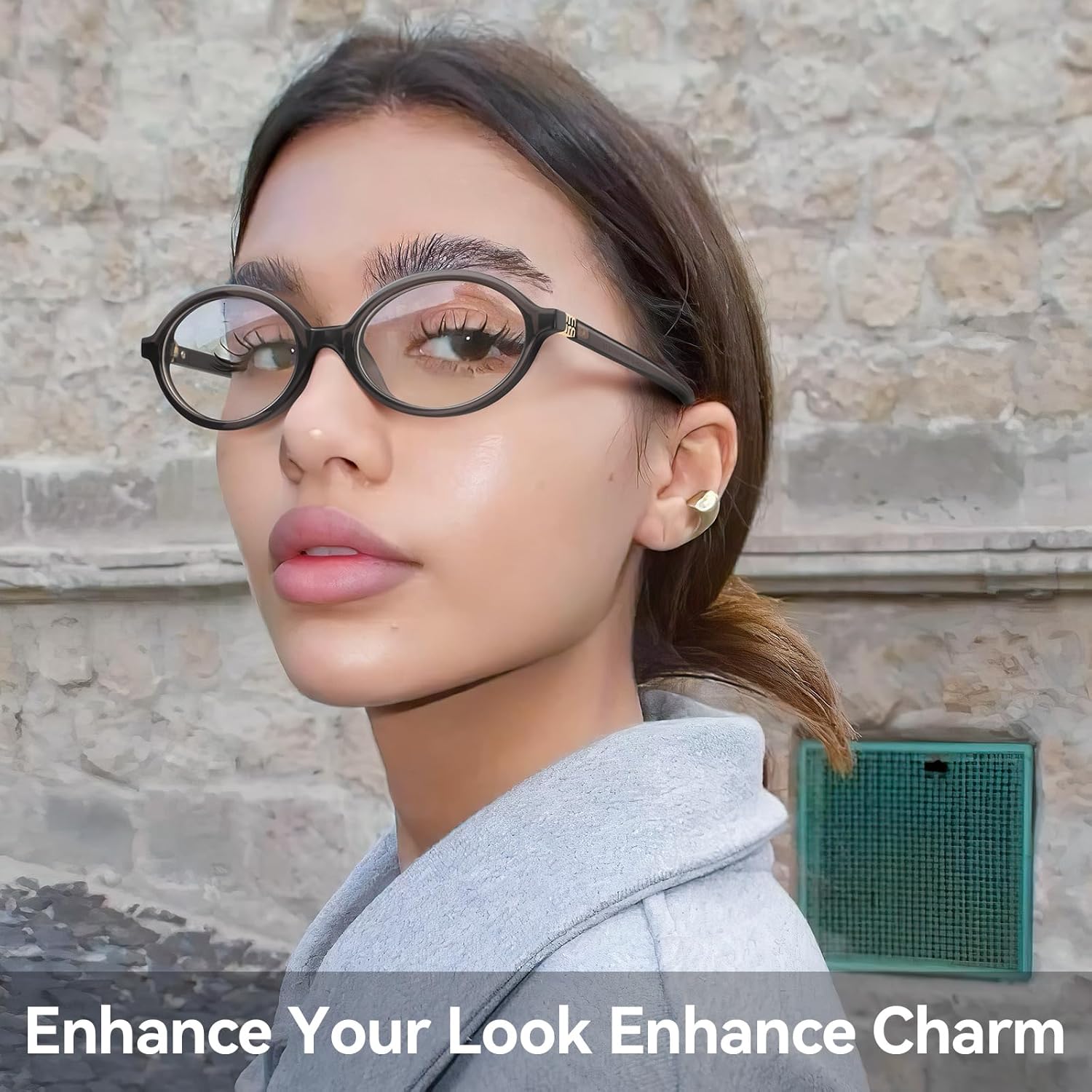 Dollger Oval Blue Light Glasses for Women Men Fashion Retro 90s Small Frame Computer Glasses - Image 3