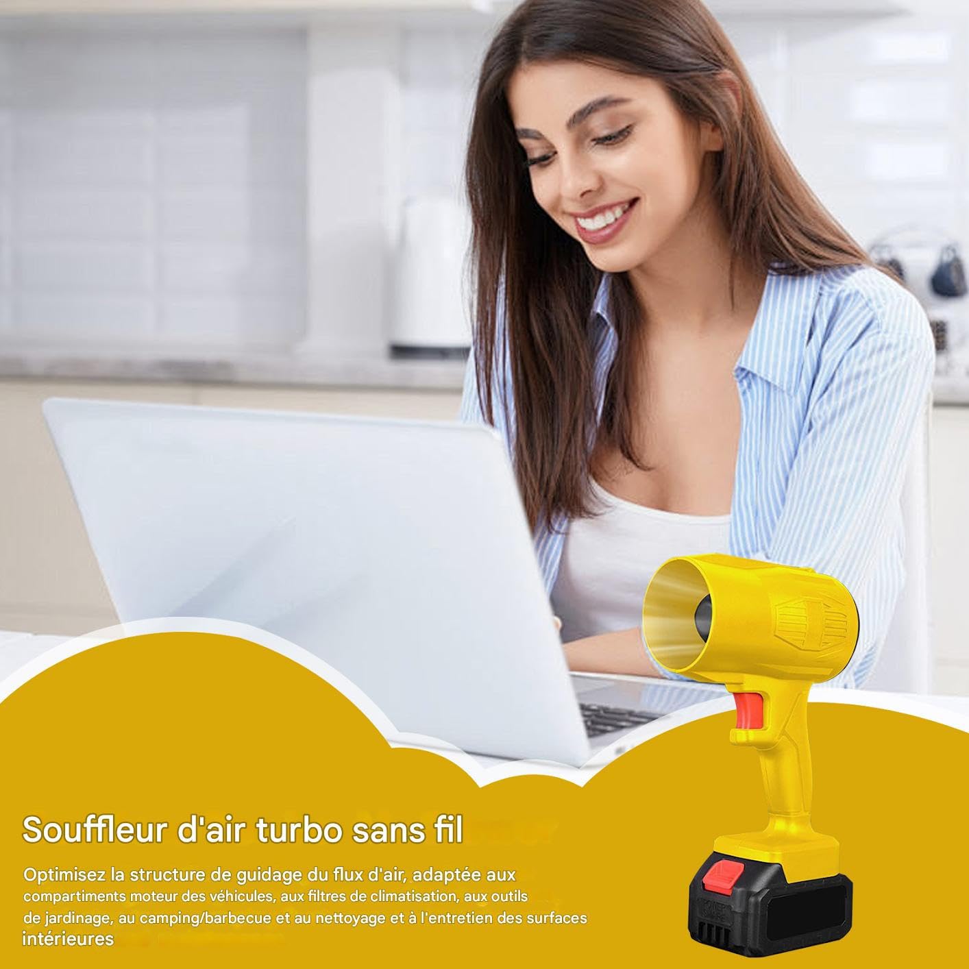 Dépoussiéreur d'air Nettoyeur sans Fil Compact