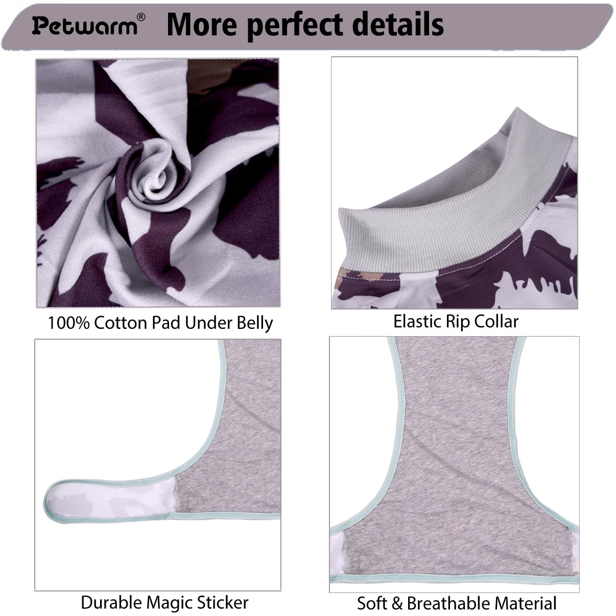 PetWarm Dog Post Surgery Suit, After Surgery Onesie for Male Female Dogs Prevents Licking, Cotton Protect Abdominal - Image 4