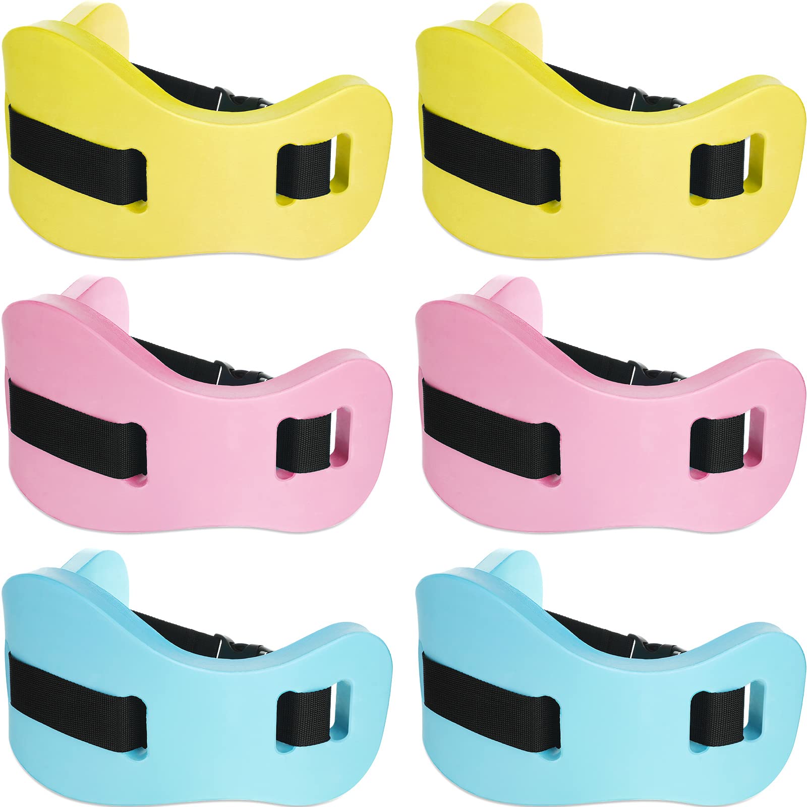 Honoson 6 Pcs EVA Foam Swimming Belt Deluxe Floating Belt Water Pool Aerobics Equipment Exercise Swim Flotation Aid for Adult Kids Training Low Impact Workout Physical Fitness