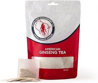 Dairyland American Ginseng Tea Bags 美国人参茶 (40 ct) - Premium Wisconsin Ginseng Tea - Authentic American Ginseng Tea - Non-GMO, Gluten Free Ginseng Drink - Enjoy Pure Ginseng Tea Daily