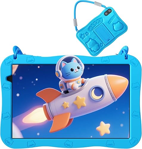 Tablet infantil de 10 pulgadas con funda de cordón, tabletas Android 15 para niños de 3 a 12 años, almohadilla educativa de 32 GB, WiFi 5G, control