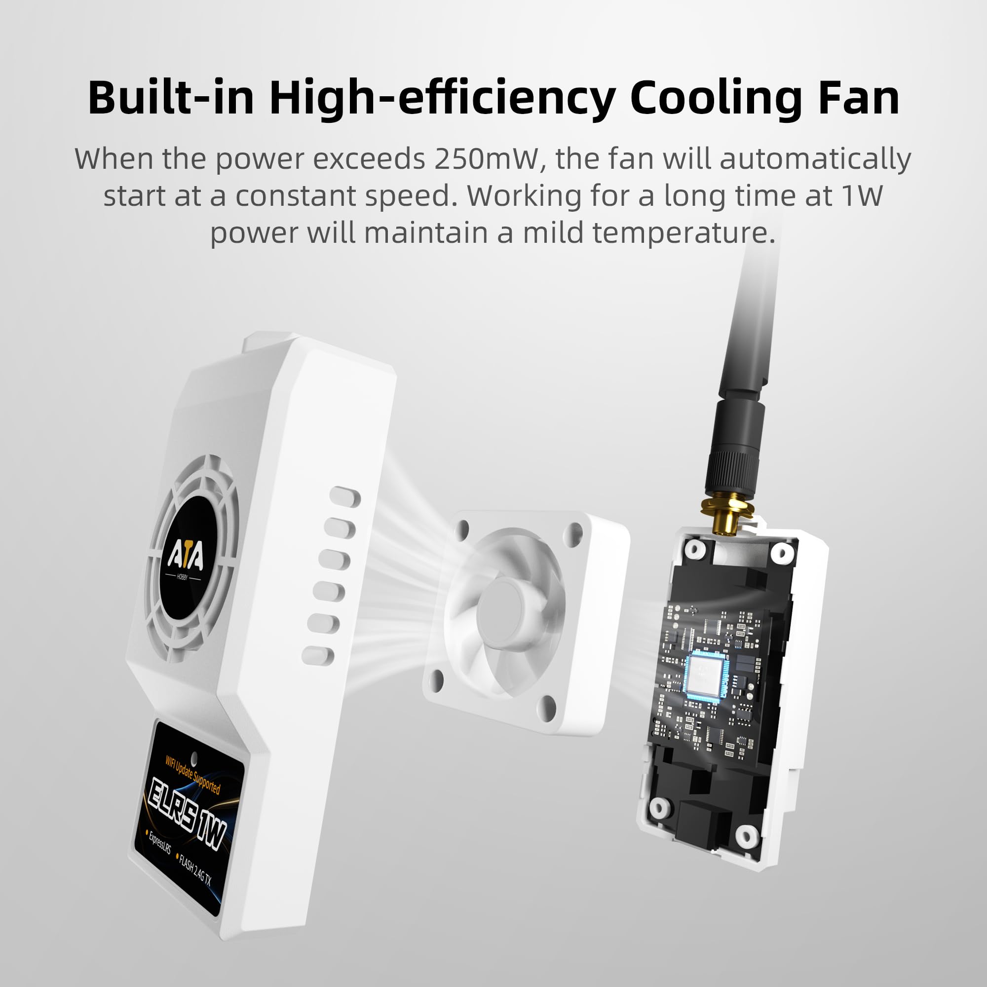 Radiolink ELRS Nano 2.4GHz ATA Mini modulo a lunga distanza con amplificazione del segnale ad alte prestazioni da 1 W per droni FPV Adatto per trasmettitori T16D/T12D/Futaba/Radiomaster/Helloradio