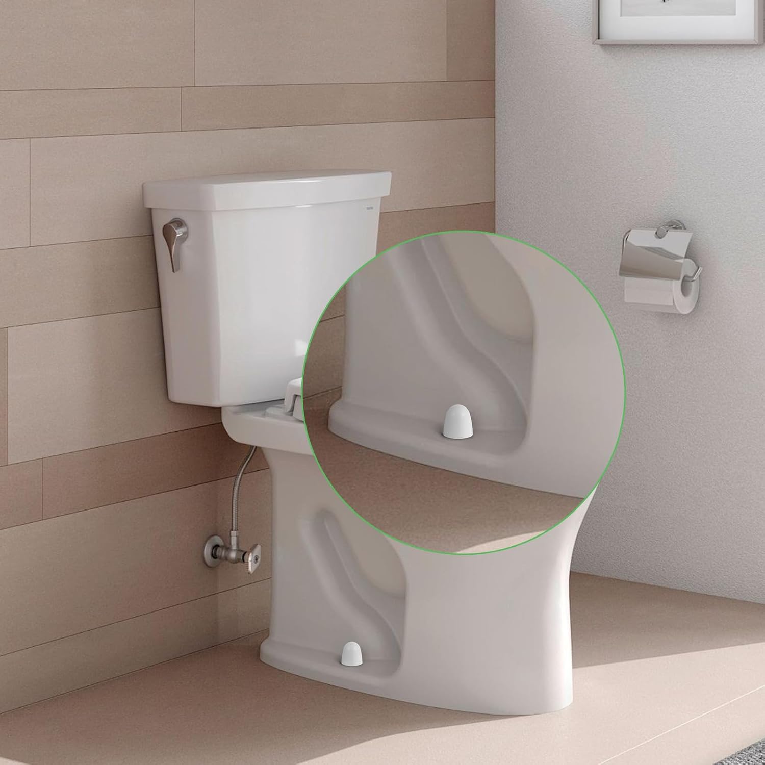 100 Pcs Universal Toilet Bolt Caps, 1.45 Inch Height (White) | Round, Plastic Push on Toilet Bowl Caps Covers, with Extra Washers, for Bowl Screws Easy Installation