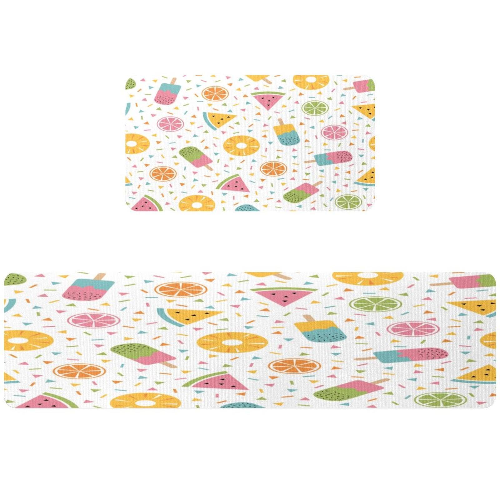 Alfombrillas de cocina antideslizantes y absorbentes lavables con diseño de sandías