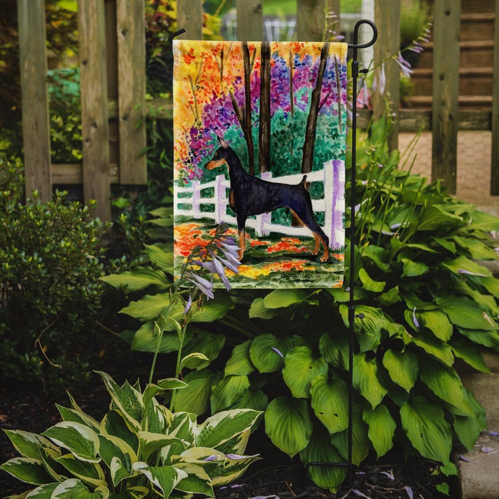 Caroline's Treasures SS8428GF Doberman Garden Flag Mailbox Flag Decorative Yard Flag Banner Outside Patio Artwork Yard Flower Beds, Garden Size, Multicolor