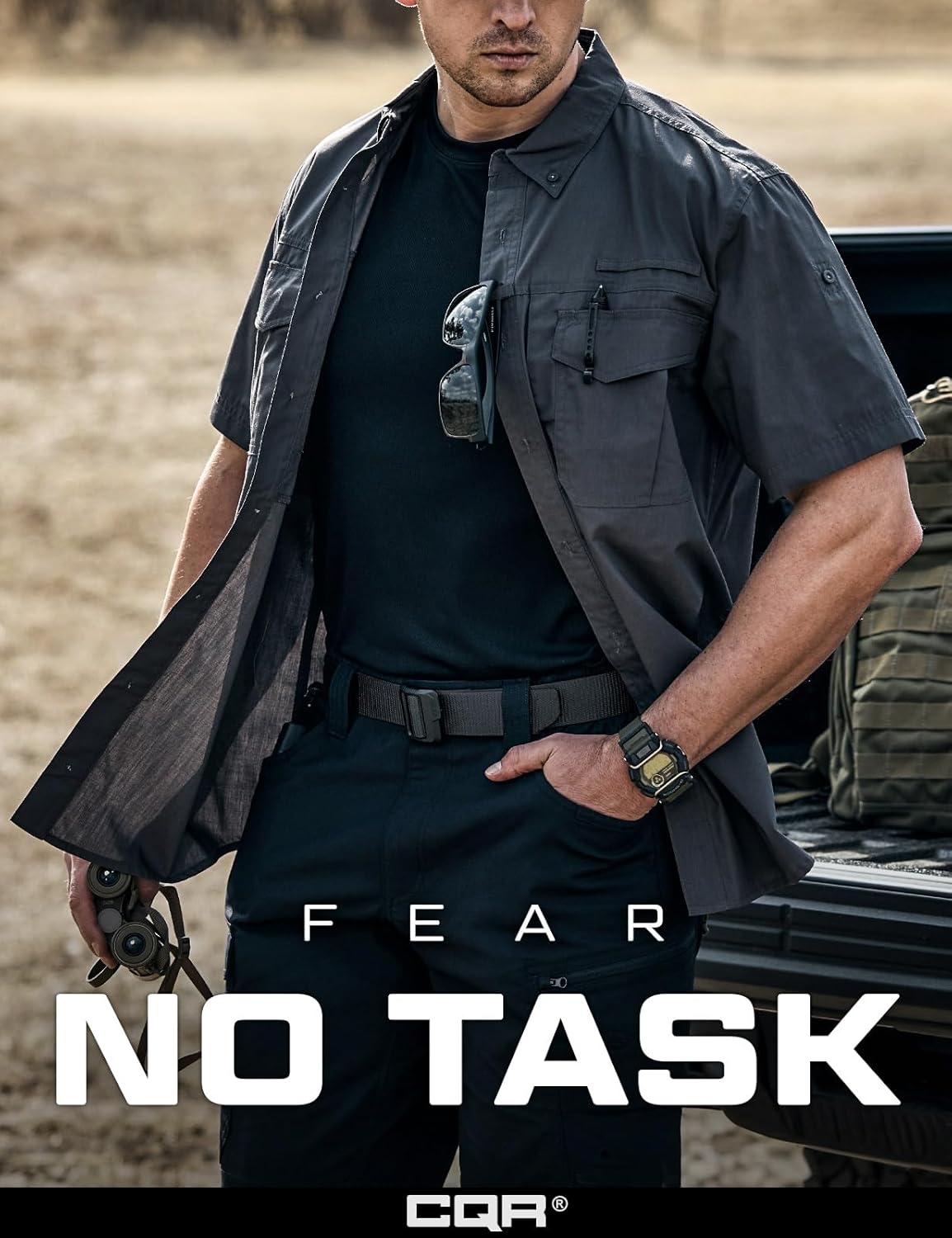 CQR Tactical Belt, Military Style Heavy Duty Belt, Webbing EDC Quick-Release Buckle - Image 3