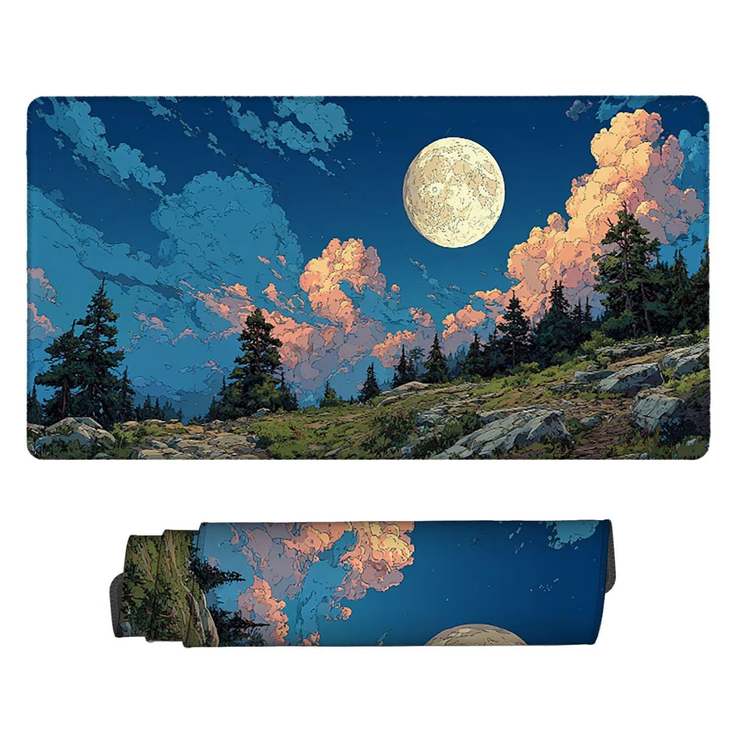 Podkładka pod mysz do gier, 1200 x 600 mm, XXL, duża podkładka pod mysz do gier, antypoślizgowa, wodoodporna, rozszerzona XXL długa klawiatura, akcesoria biurowe, do gier, komputera, komputera