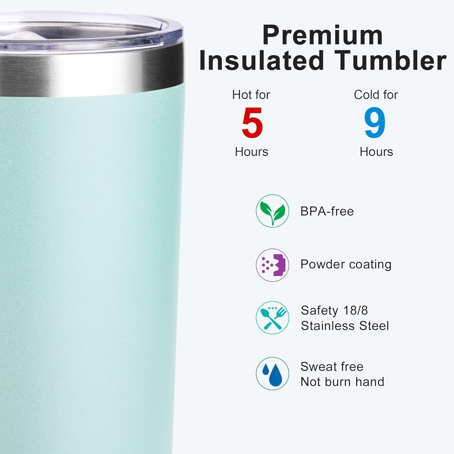 koodee Tumbler with Lids and Straws-12 oz Skinny Tumbler Stainless Steel Double Wall Vacuum Insulated Water Cup Spill Proof, BPA Free (Pink-Blue) - Image 3