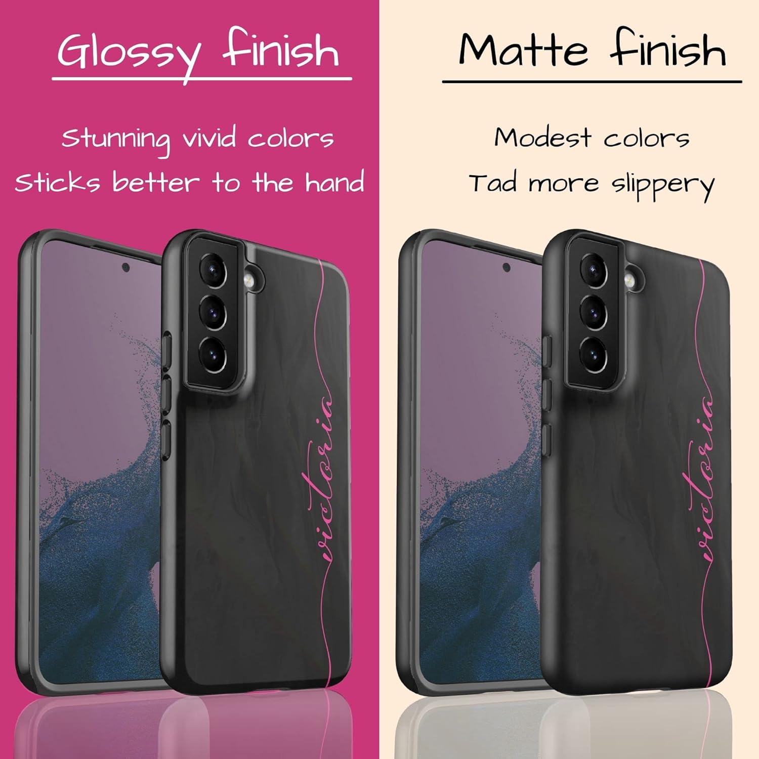 Custom Pink Calligraphy Case, Handwritten Personalized Name Case, Compatible with Samsung Galaxy S26 Ultra, S25 Plus, S24, S23, S22, S21, S20