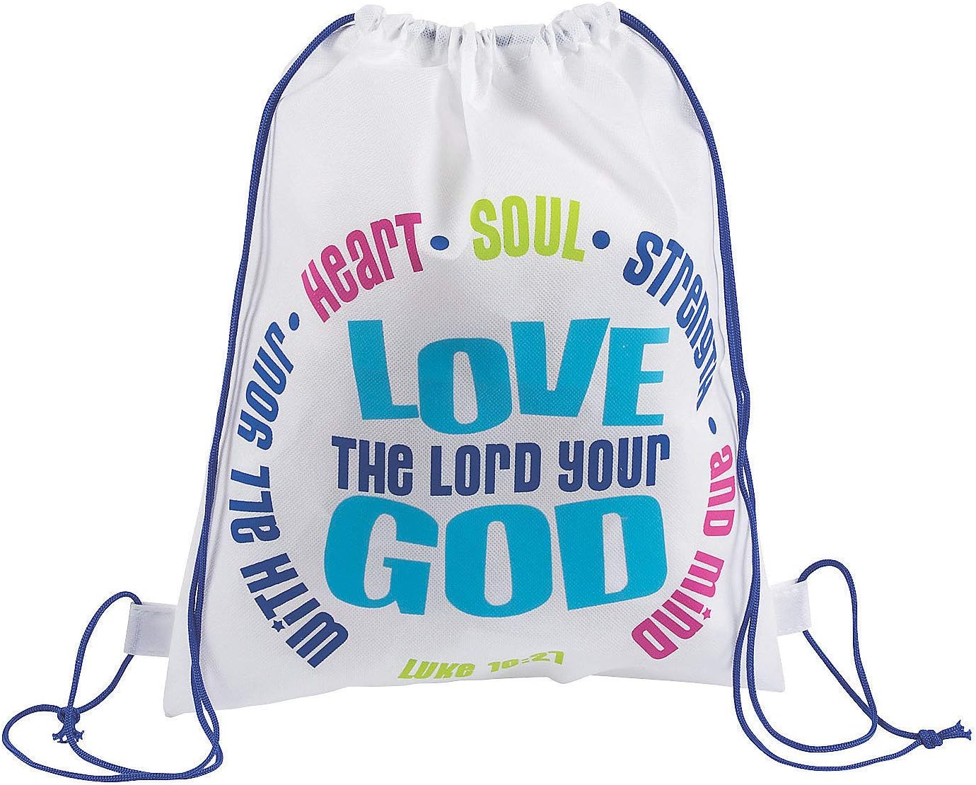 Fun Express - Love Your God Backpack - Apparel Accessories - Totes - Novelty Backpacks - 12 Pieces