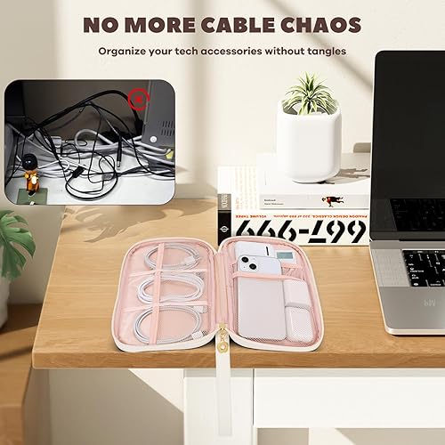 Miniatura 5 de Organizador de artículos electrónicos, estuche de viaje, organizador de cables de viaje, bolsa organizadora de cables compacta para cargador,