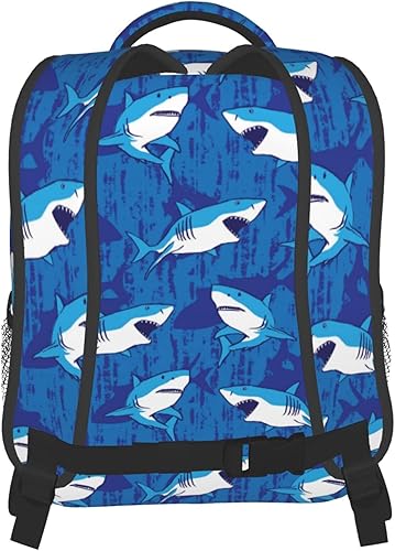 Miniatura 4 de Mini mochila infantil de 12 pulgadas con tiburones azules, mochila escolar preescolar para jardín de infantes, bolsa de viaje para niños y niñas