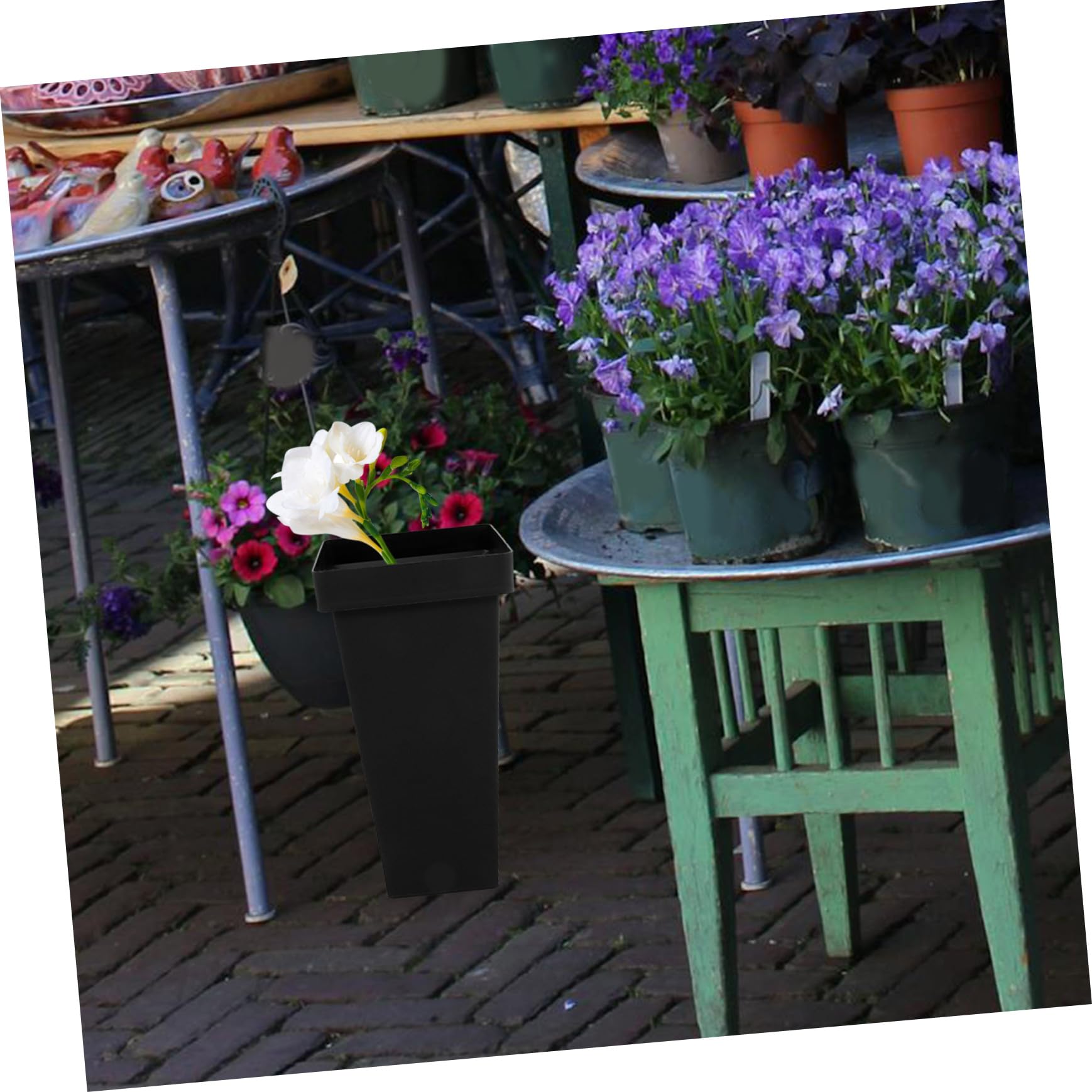 2 Stück Blumenkorb aus Kunststoff, Leicht, Robust, für Blumenladen und Büro