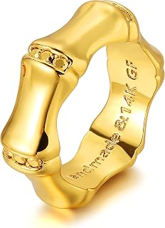 14K Gold Plated Rings for Women Dainty Stacking Ring Statement Ring Eternity Bands Jewelry Size 6 to 8