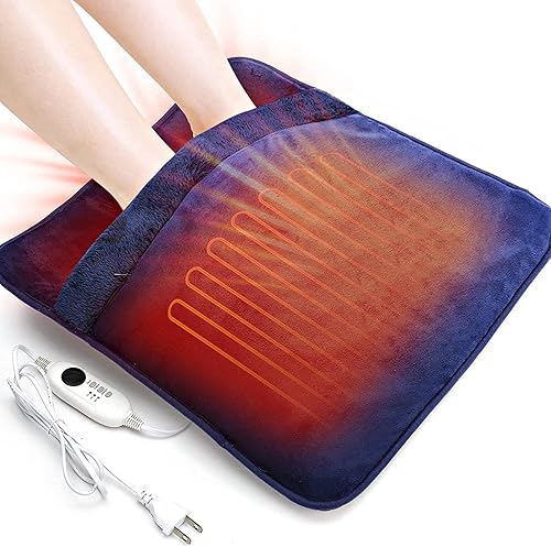 Calentador de pies eléctrico de doble cara lavable a máquina y antideslizante, almohadilla térmica eléctrica adecuada para debajo del escritorio,