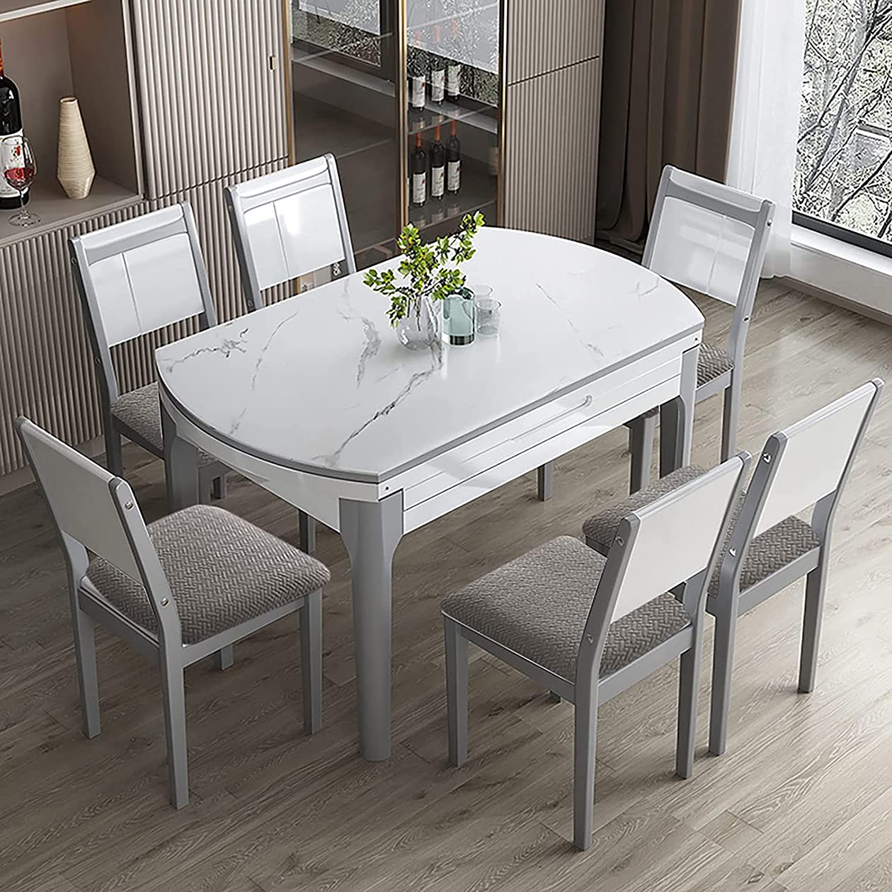 LANAHSNEG Housse de Chaise Extensible Lot de 6, Amovible Lavable Moderne Couvre Housse de Chaise Salle à Manger pour Hotel Restaurant Cuisine (Gris Clair, Lot de 6)